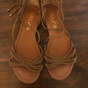 Wrap tie sandals- brand new